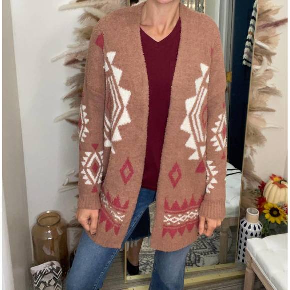 BiBi Metallic Knit V-neck Open Sweater Cardigan